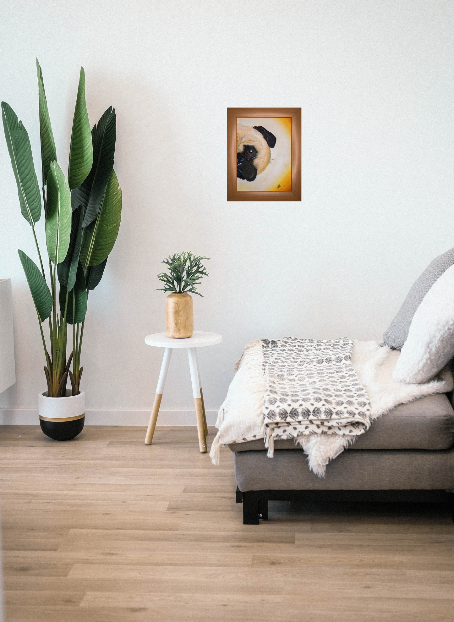 Pug - Cream Frame
