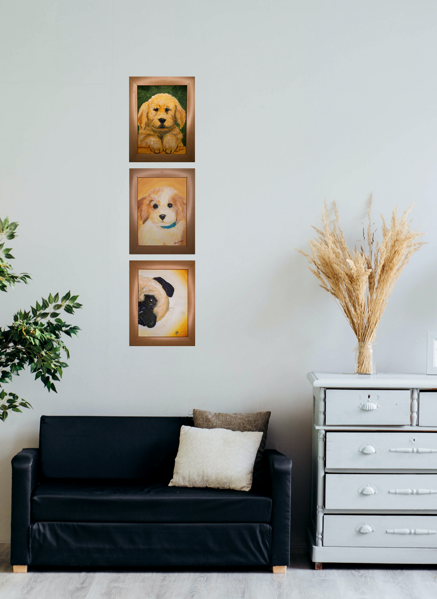 Pug - Cream Frame