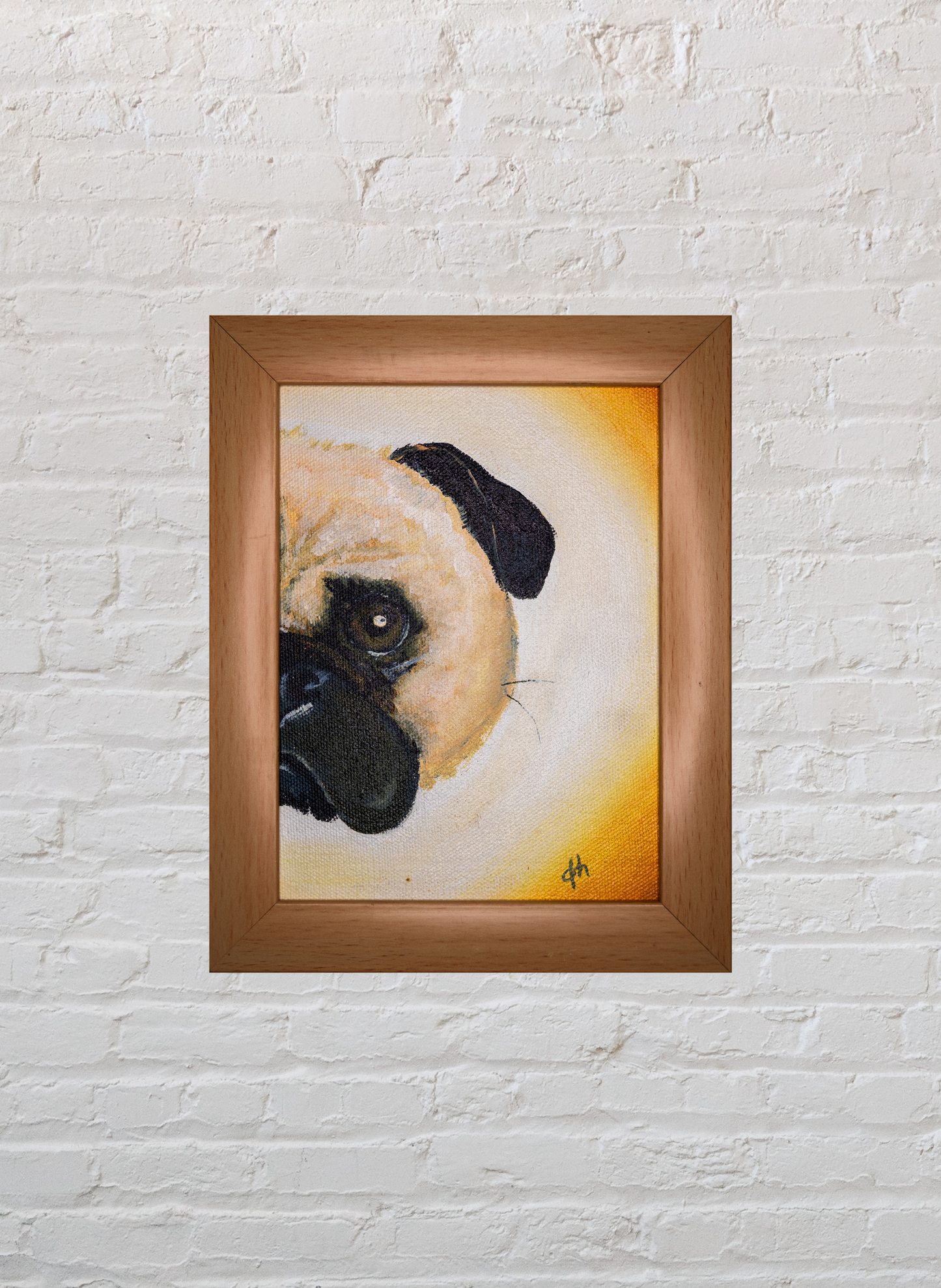 Pug - Cream Frame