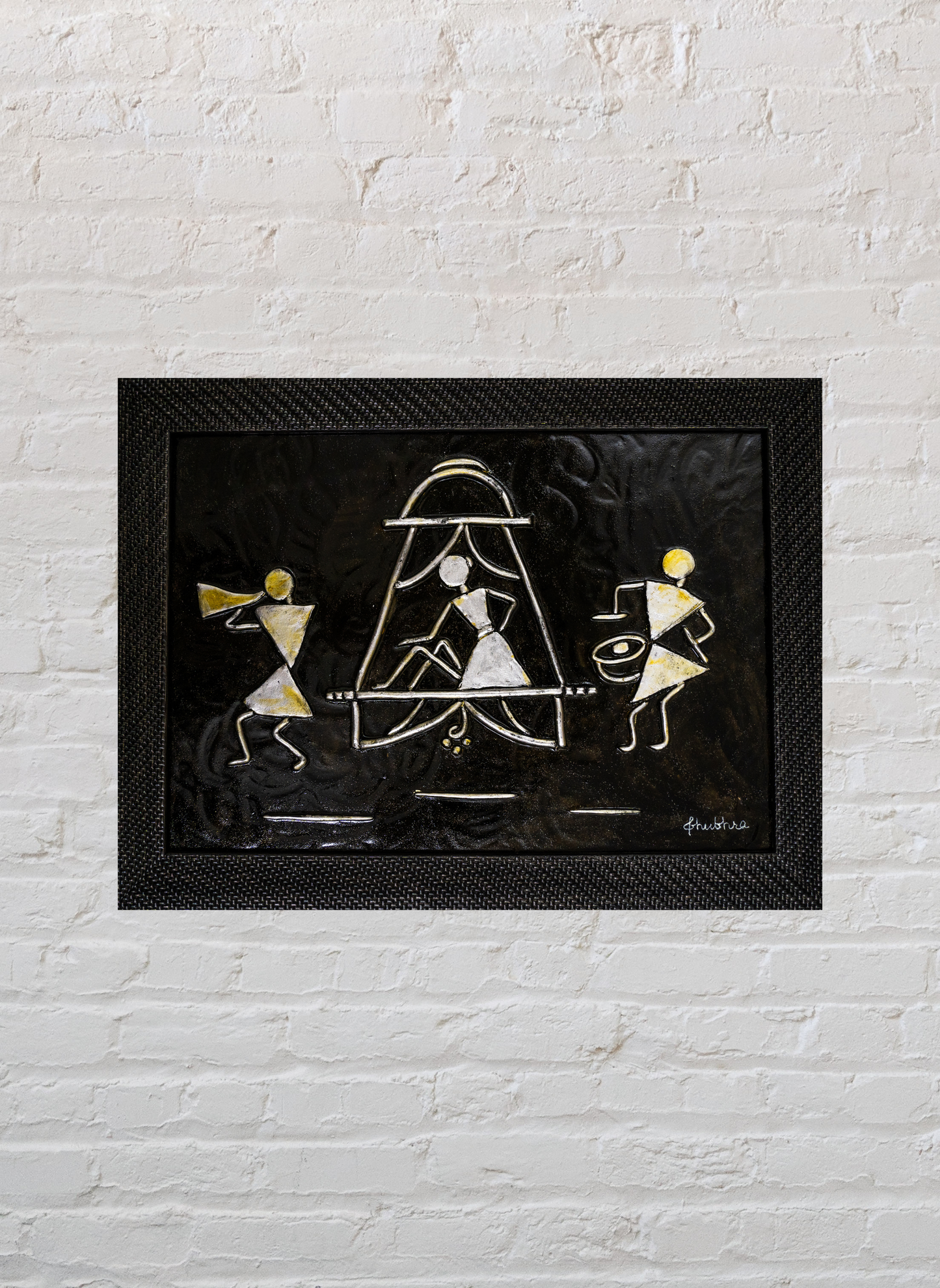 Warli - Black (Framed)