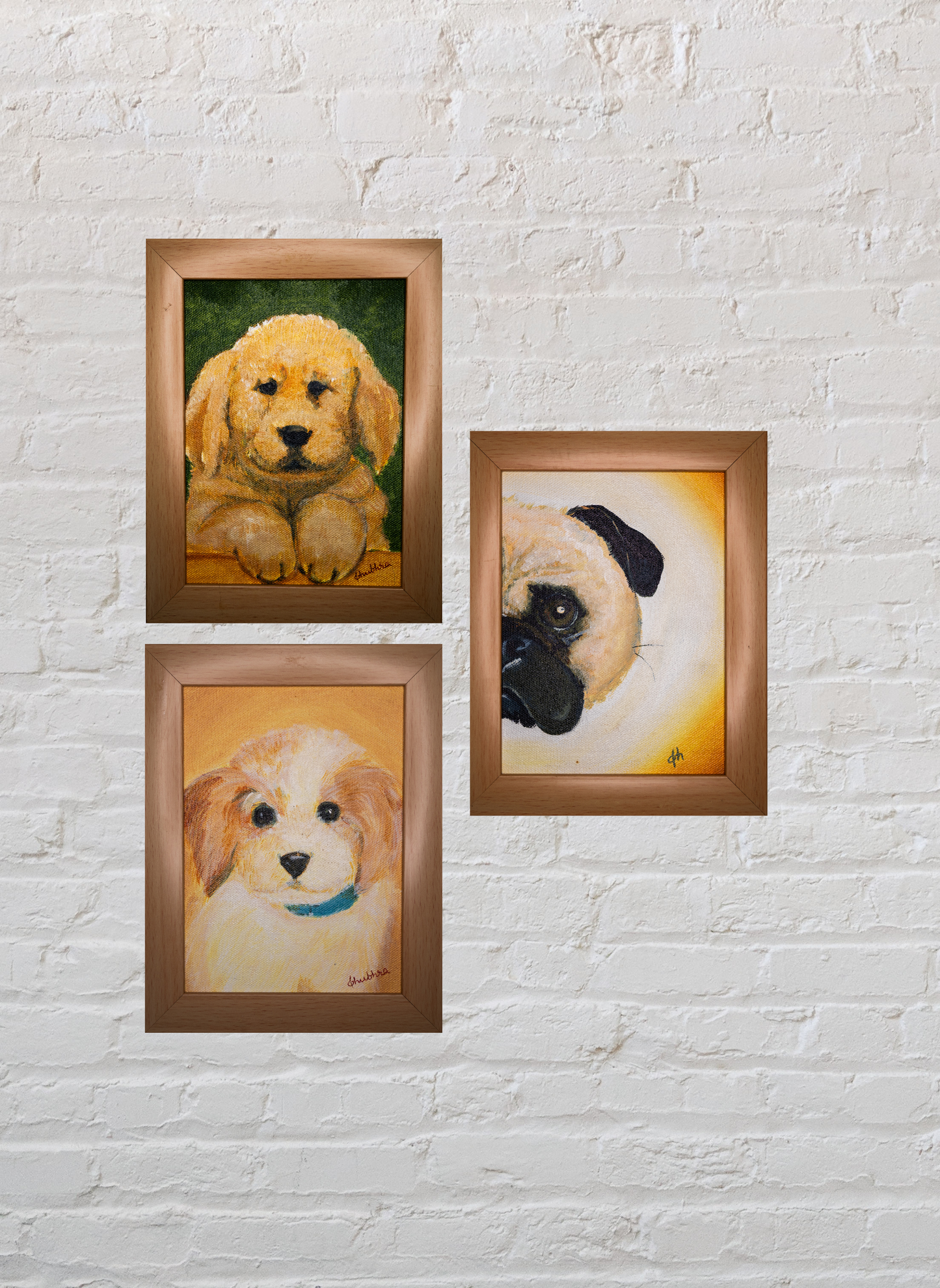Pug - Cream Frame
