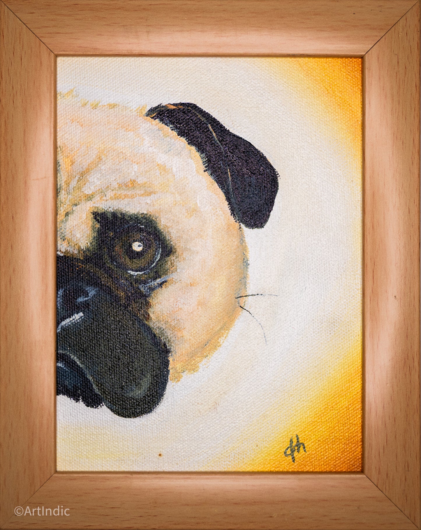 Pug - Cream Frame