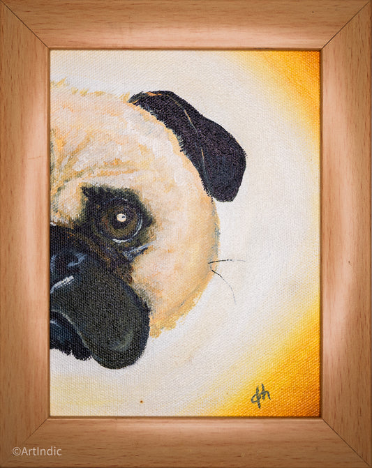 Pug - Cream Frame