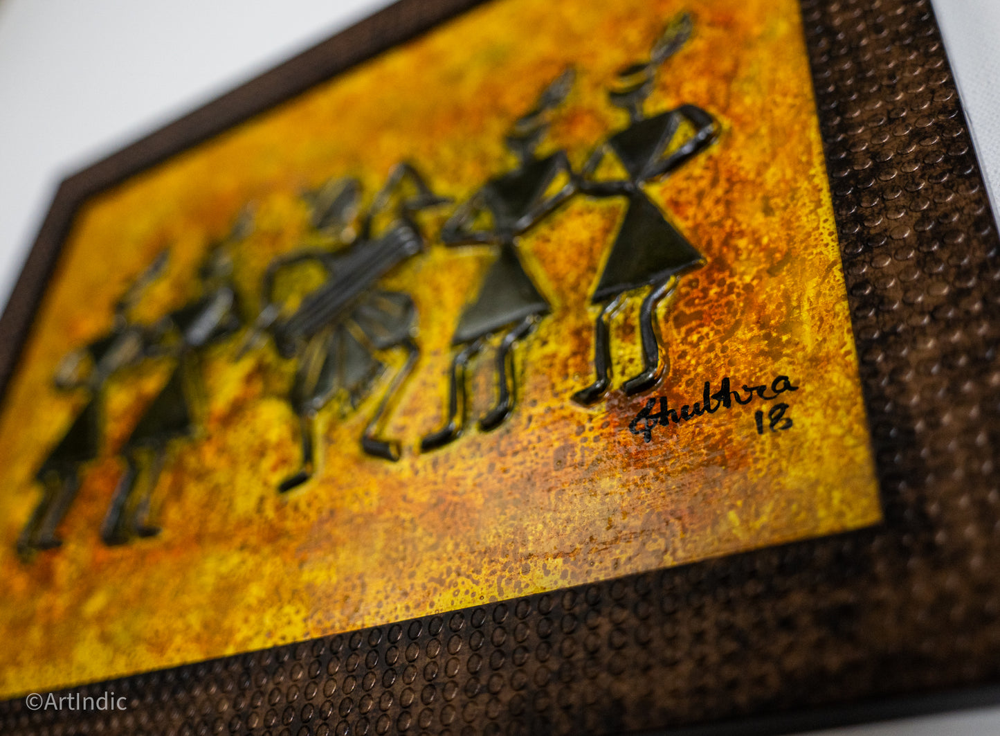 Warli - Orange (Framed)