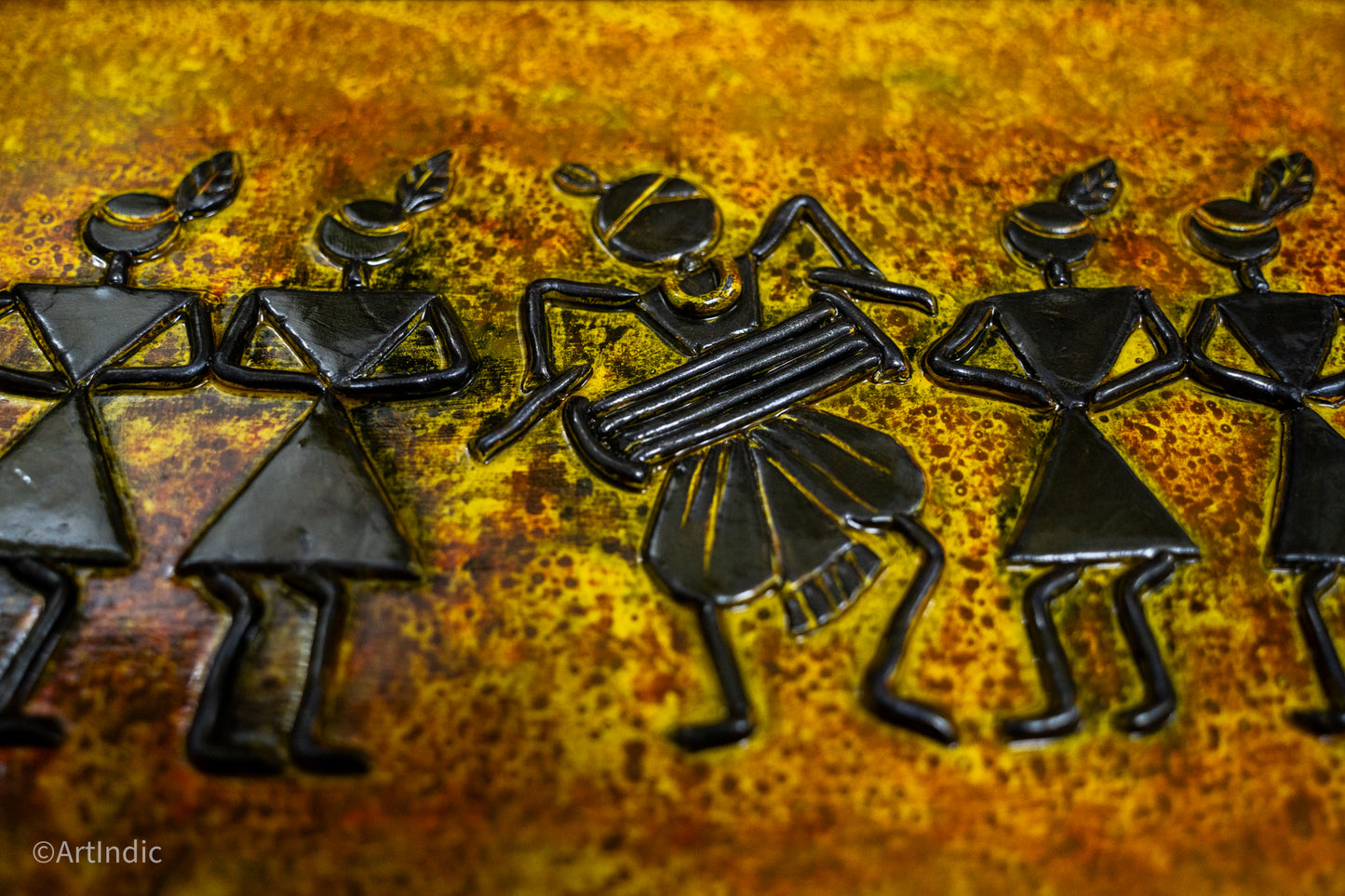 Warli - Orange (Framed)
