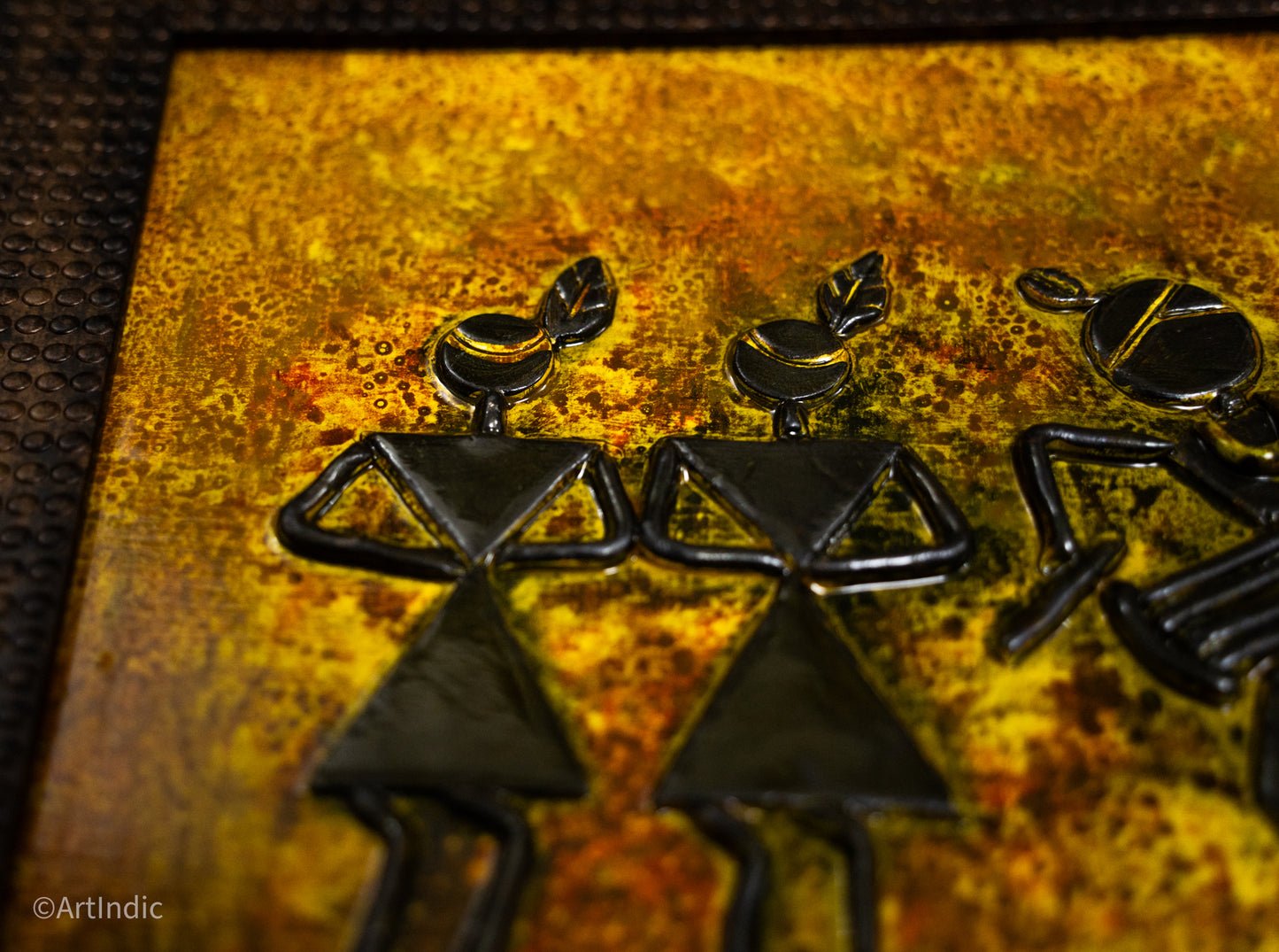 Warli - Orange (Framed)