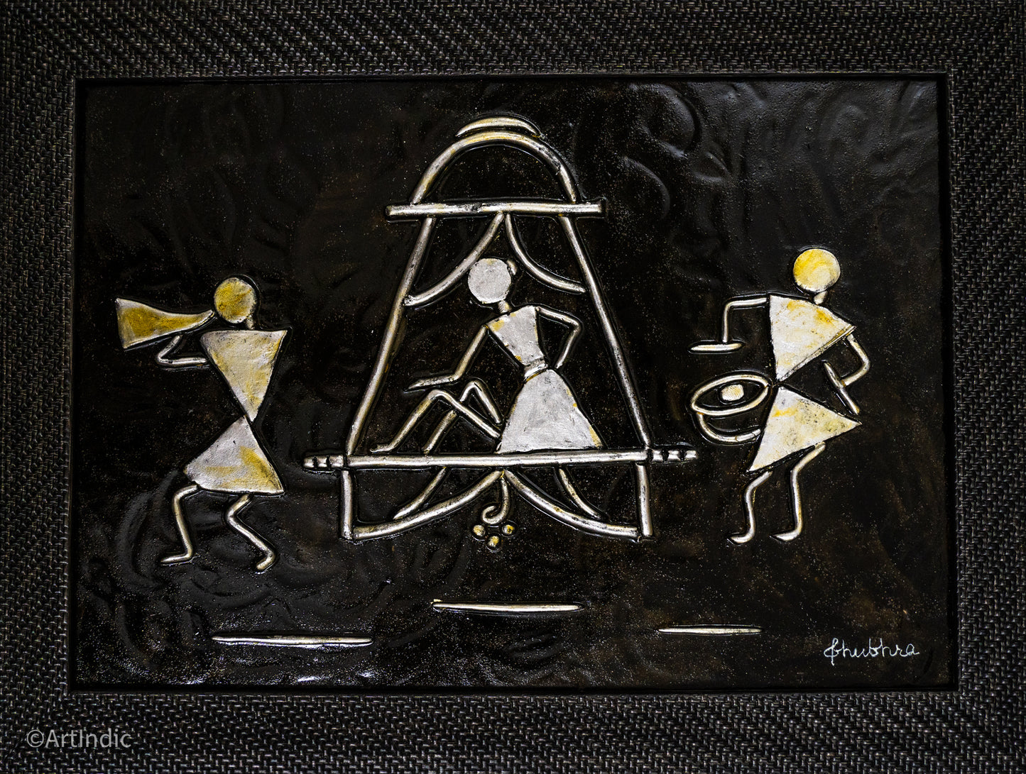 Warli - Black (Framed)