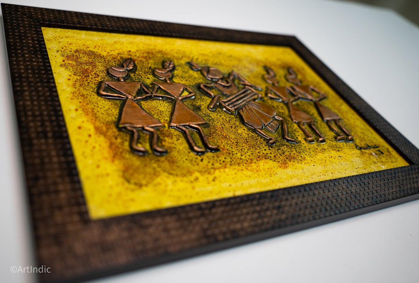 Warli - Yellow (Framed)